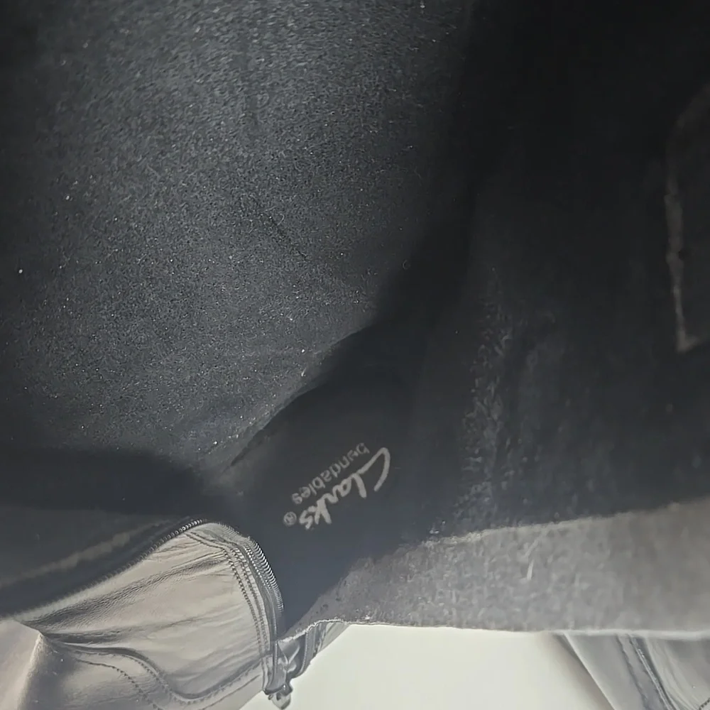 Clarks Black Leather Tall Riding Boots